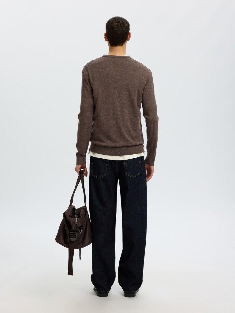 Slhtray Ls Knit Merino Crew Neck Noos