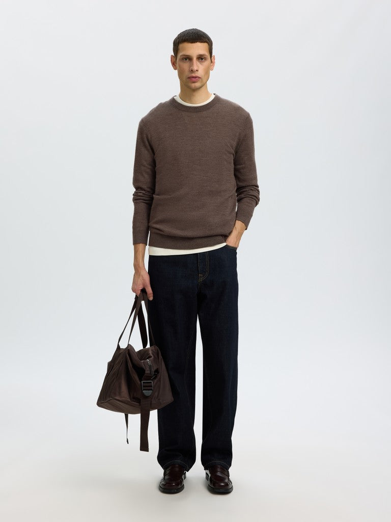 Slhtray Ls Knit Merino Crew Neck Noos