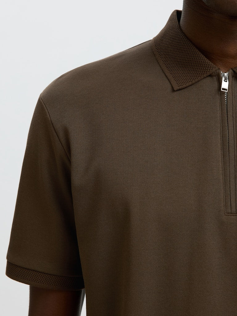 SlhFave Zip SS Polo