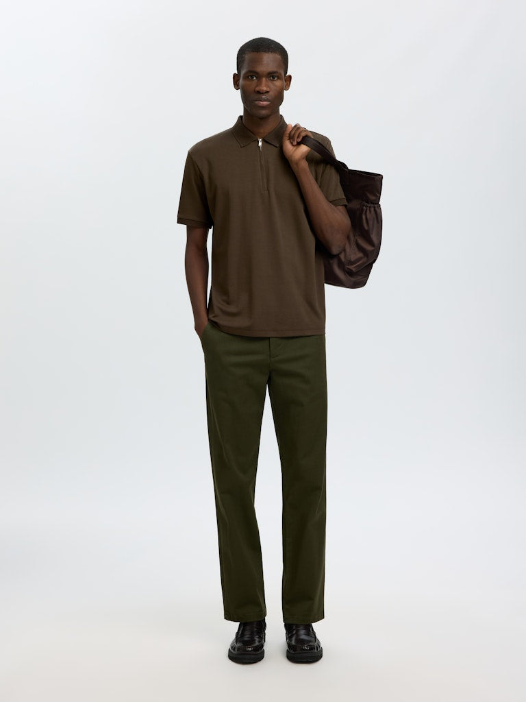 SlhFave Zip SS Polo