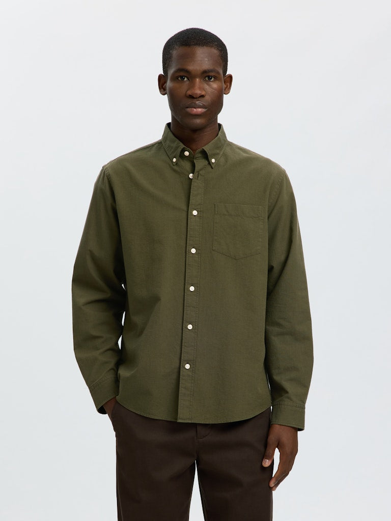 Slhregrick-Ox Shirt Ls Noos