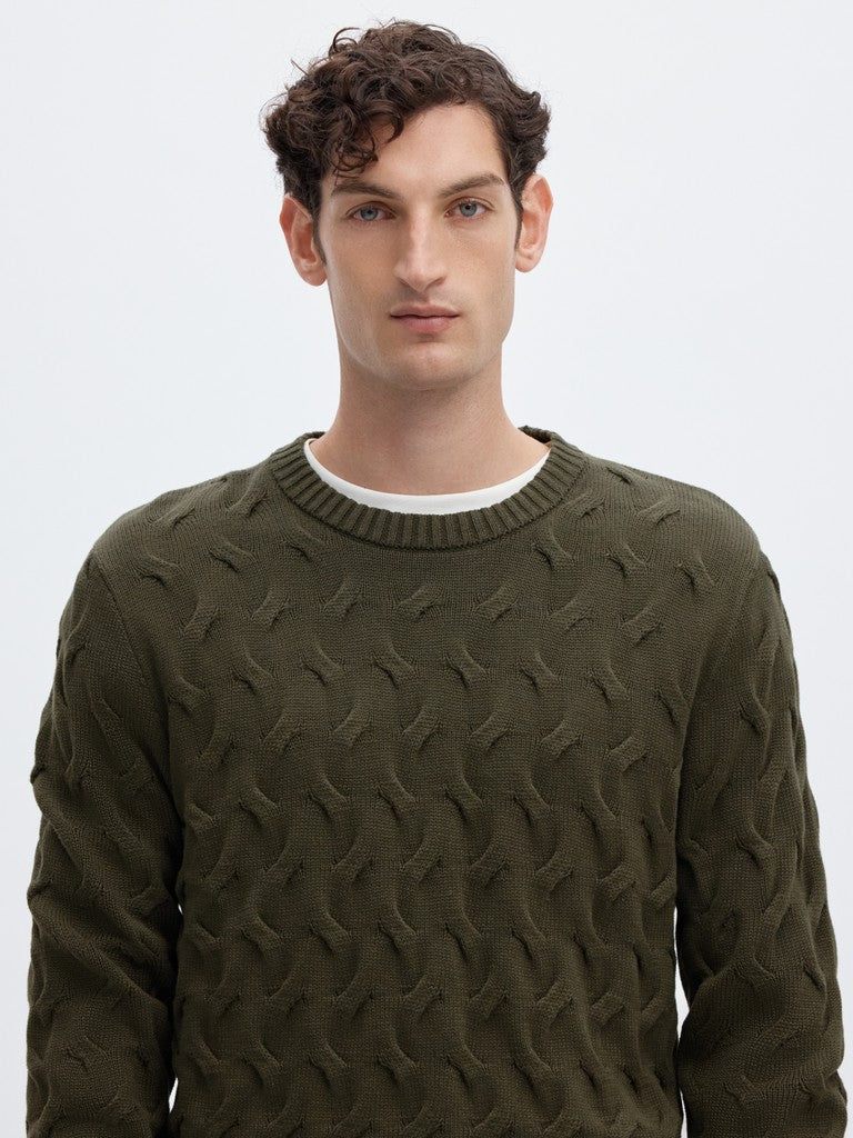 Slmcarlos LS Cable Crew Neck