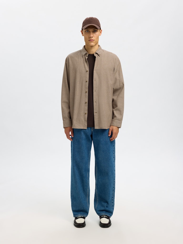 LANGE SKJORTER - Slhregnoah Mix Bdwn LS Shirt - - Hr Ravn