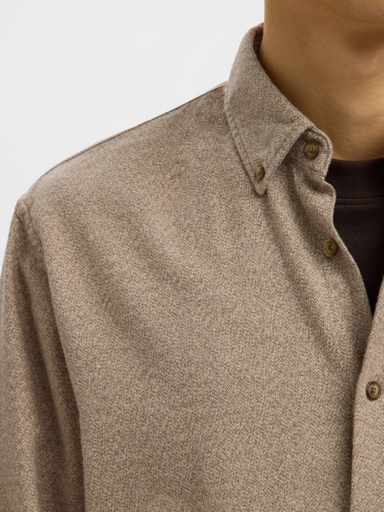 LANGE SKJORTER - Slhregnoah Mix Bdwn LS Shirt - - Hr Ravn