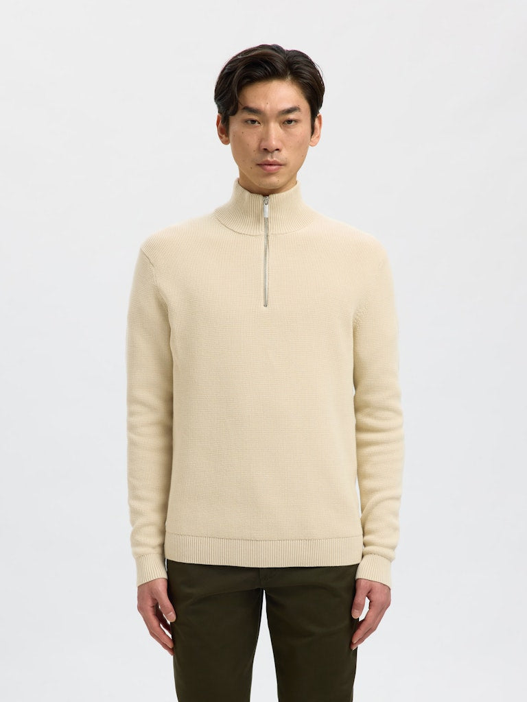 STRIK - Slhdane LS Knit Structure Half Zip Noos - - Hr Ravn
