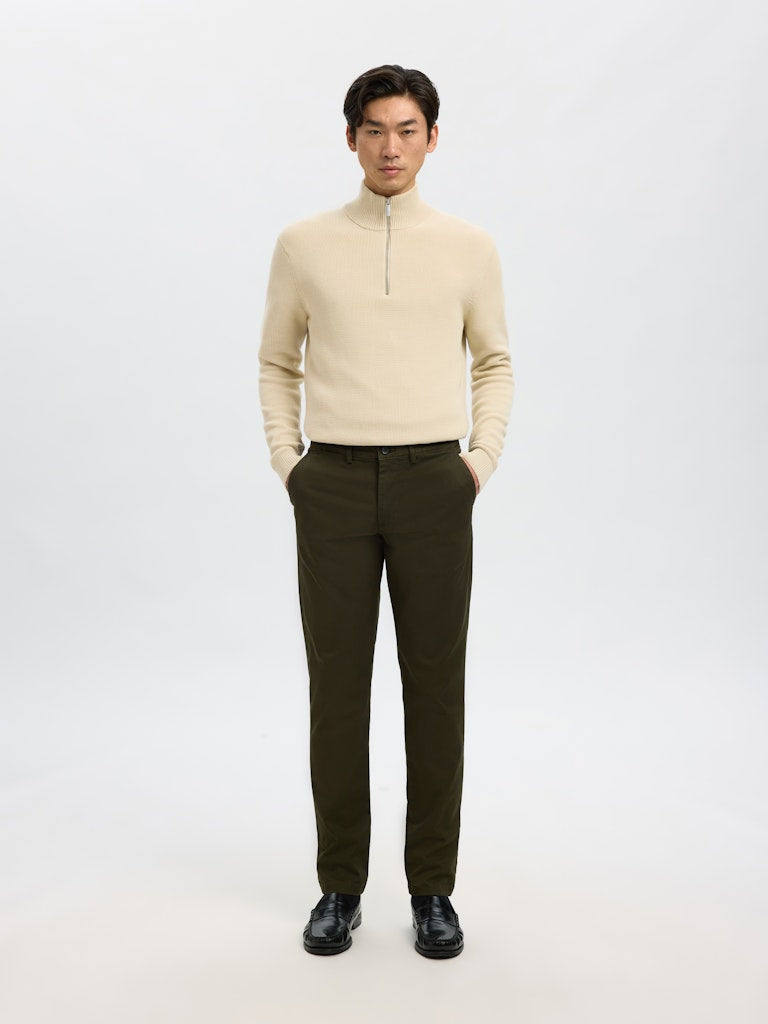 STRIK - Slhdane LS Knit Structure Half Zip Noos - - Hr Ravn