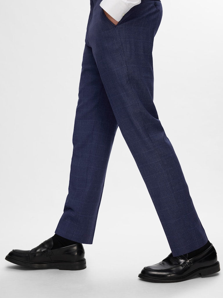 Slhslim-Neil Dark Blue Check Trousers
