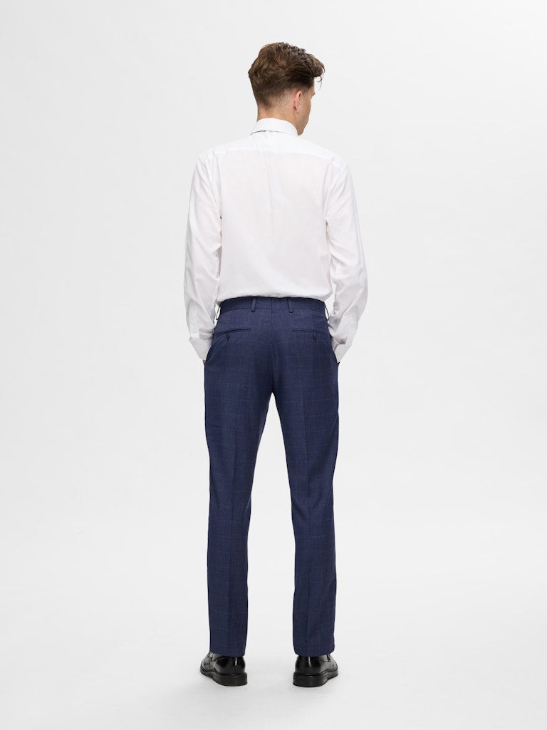 Slhslim-Neil Dark Blue Check Trousers