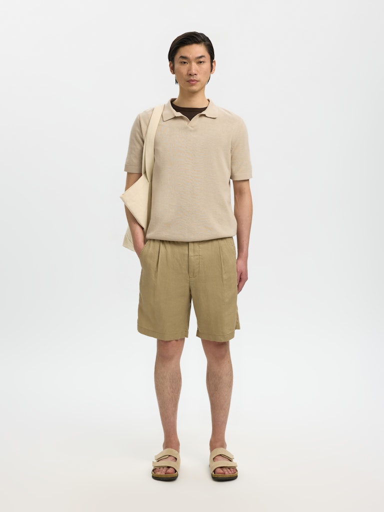 Slhmattis SS Linen Blend Open Polo