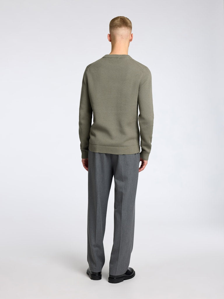 STRIK - Slhdane LS Knit Structure Crew Neck - - Hr Ravn
