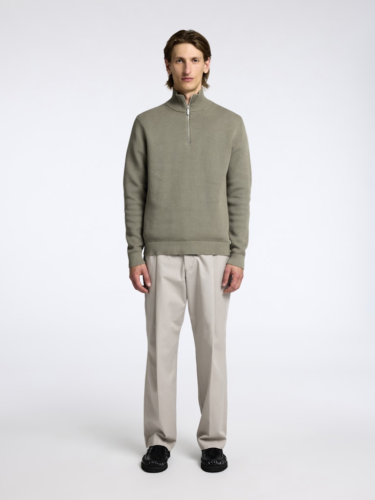 STRIK - Slhdane LS Knit Structure Half Zip Noos - - Hr Ravn