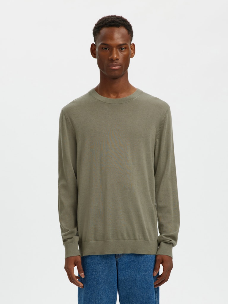 Slhtray Ls Knit Merino Crew Neck Noos