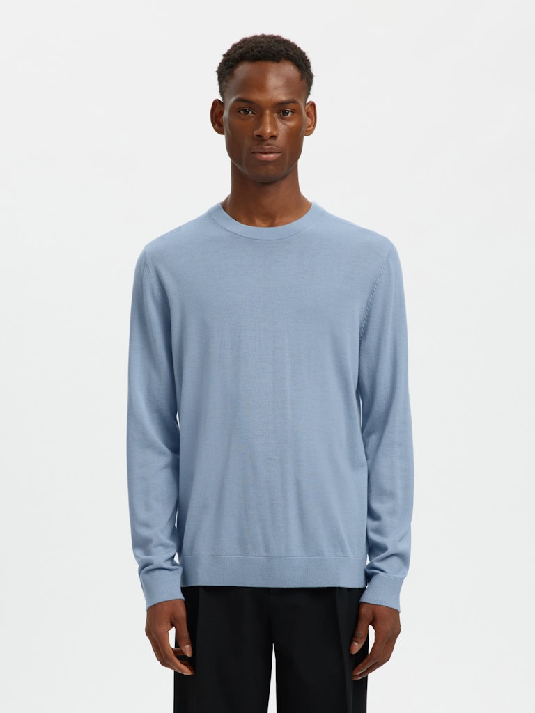Slhtray Ls Knit Merino Crew Neck Noos