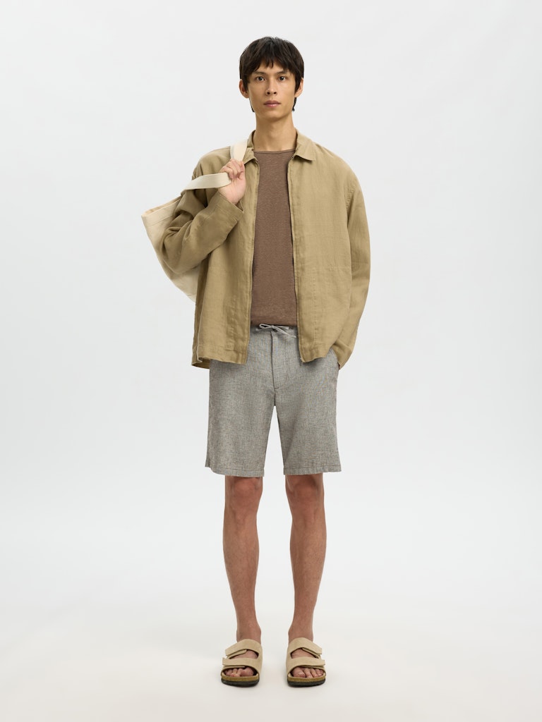 Slhregular-Brody Linen Bld Shorts Noos