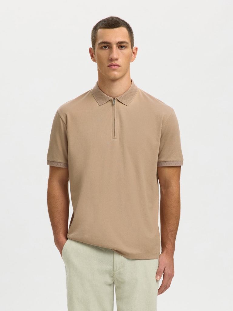 SlhFave Zip SS Polo