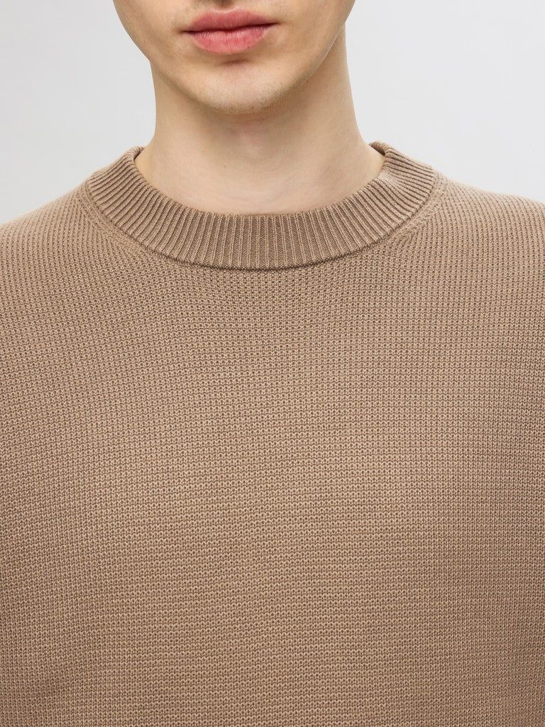 Slhdane LS Knit Structure Crew Neck