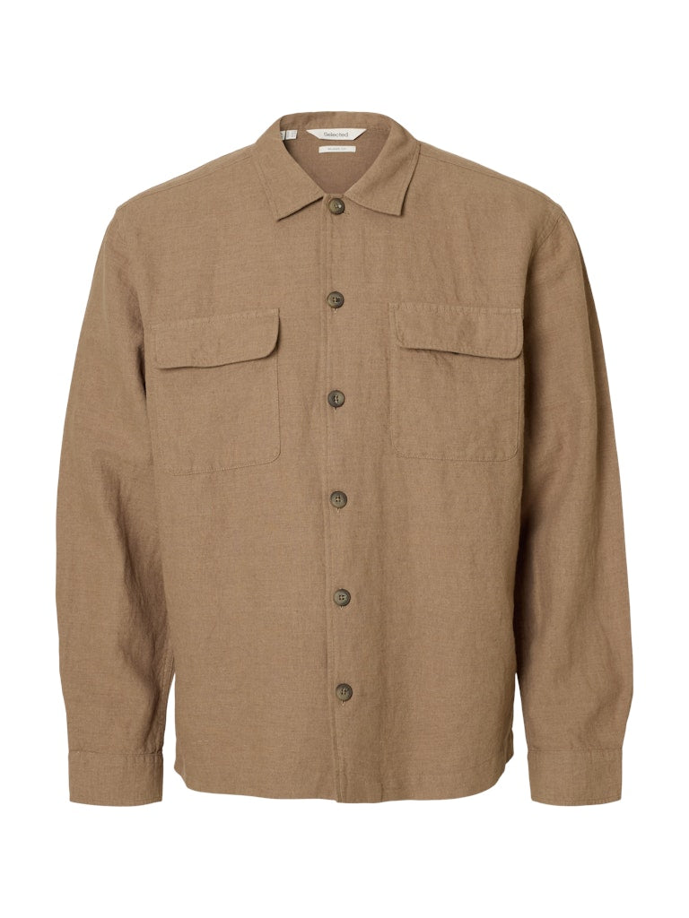 OVERSHIRT - Slh-Leroy Linen Blend Overshirt Ls Noos - - Hr Ravn