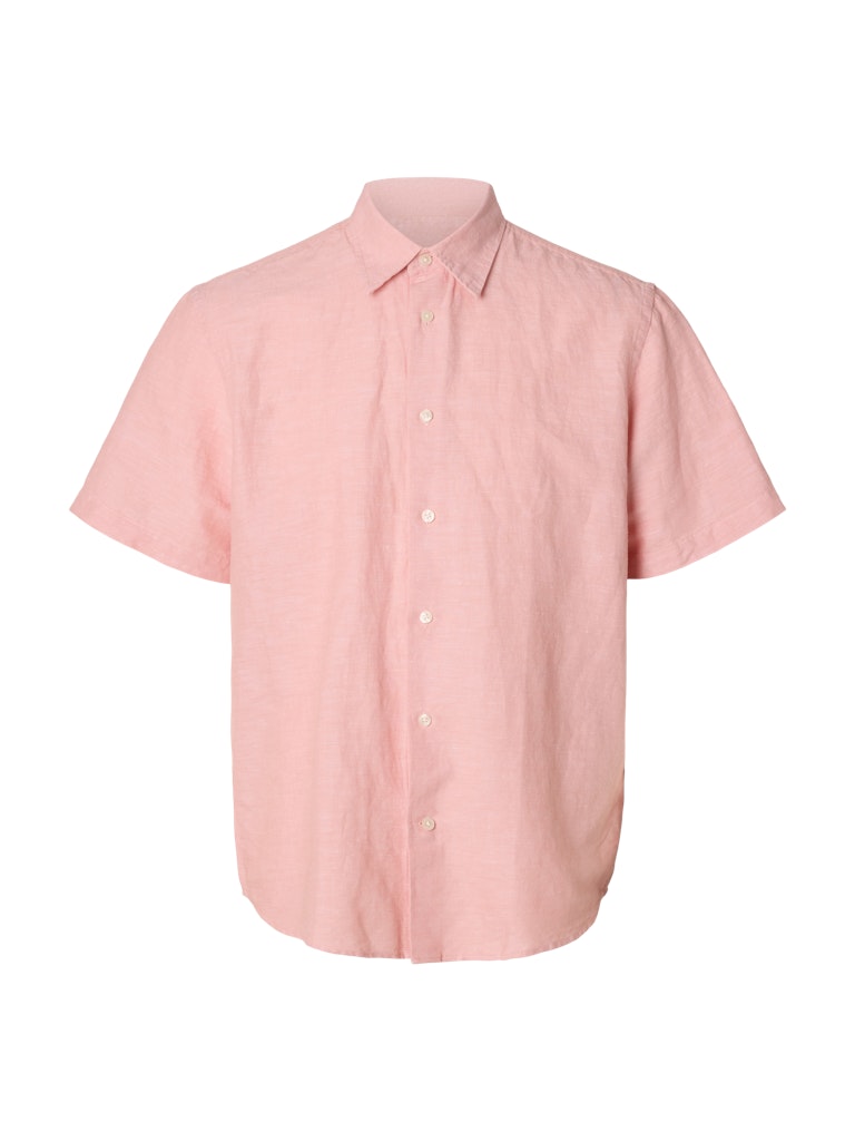 Slhregclaus Linenblend Ss Shirt Clay Noos