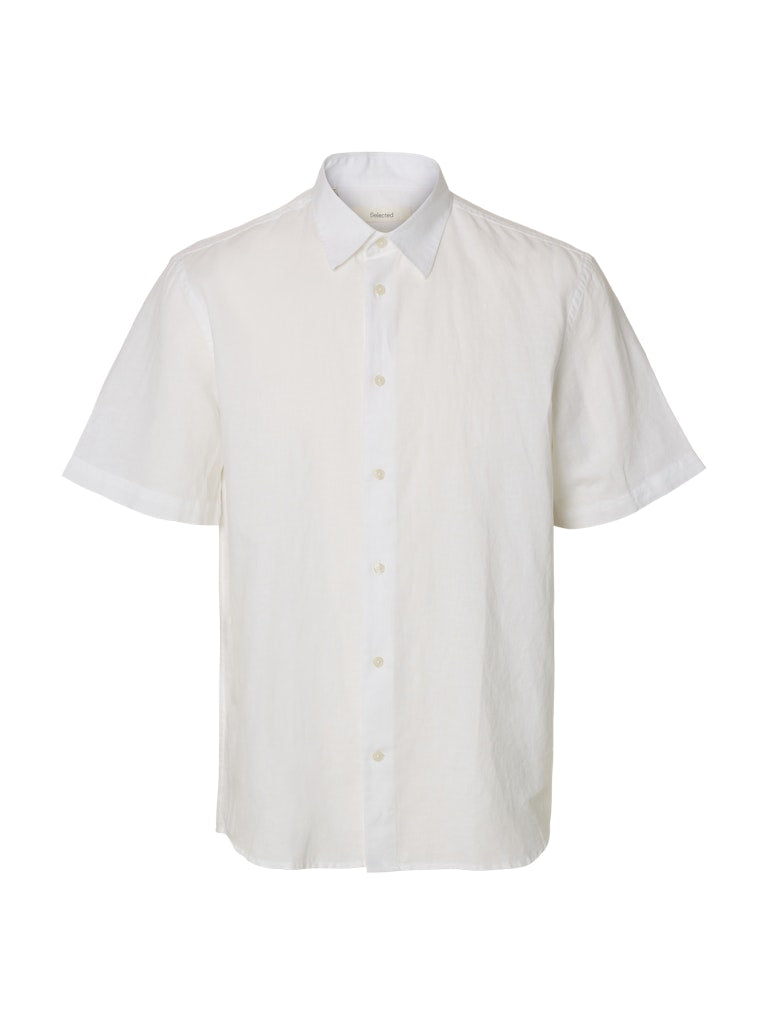 Slhregclaus Linenblend Ss Shirt Clay Noos