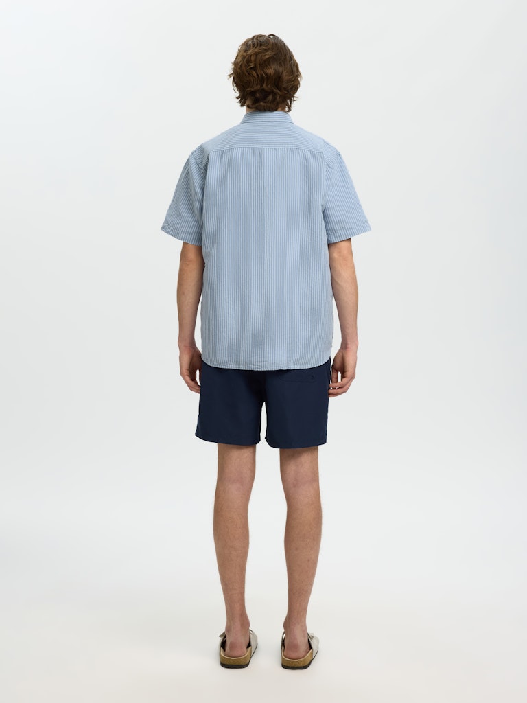 Slhregclaus Linenblend Ss Shirt Clay Noos