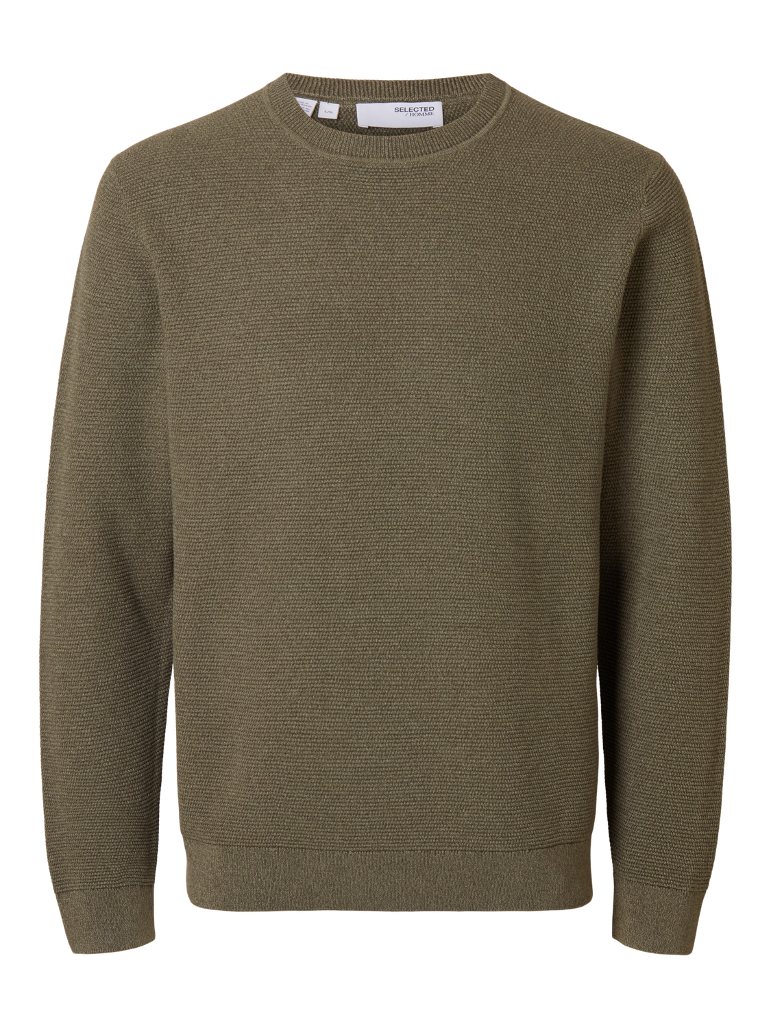 Pullovers - Slhross Ls Knit Structure Crew Neck Noos - - Hr Ravn