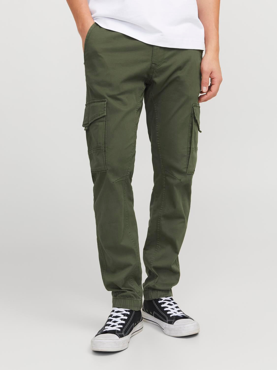 Cargo Pants - Jpstpaul Flake Cargo Olive Night Noos - - Hr Ravn