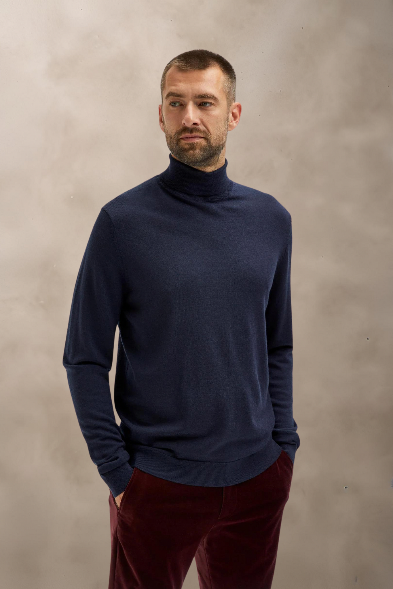 STRIK - SLHTown Merino Roll Neck - - Hr Ravn