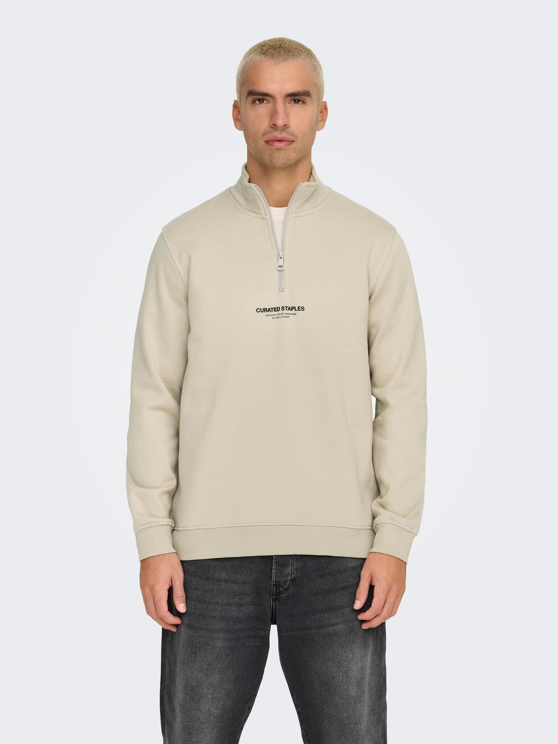 Onscurated Reg Half Zip Sweat Noos