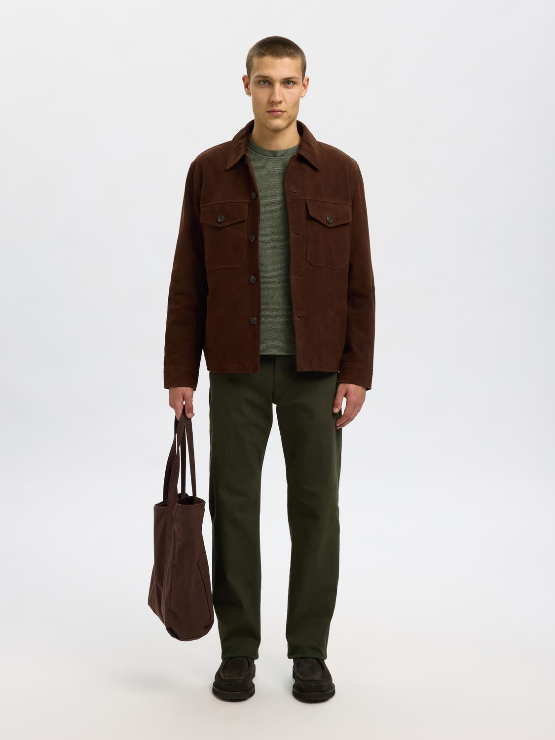 Pullovers - Slhross Ls Knit Structure Crew Neck Noos - - Hr Ravn