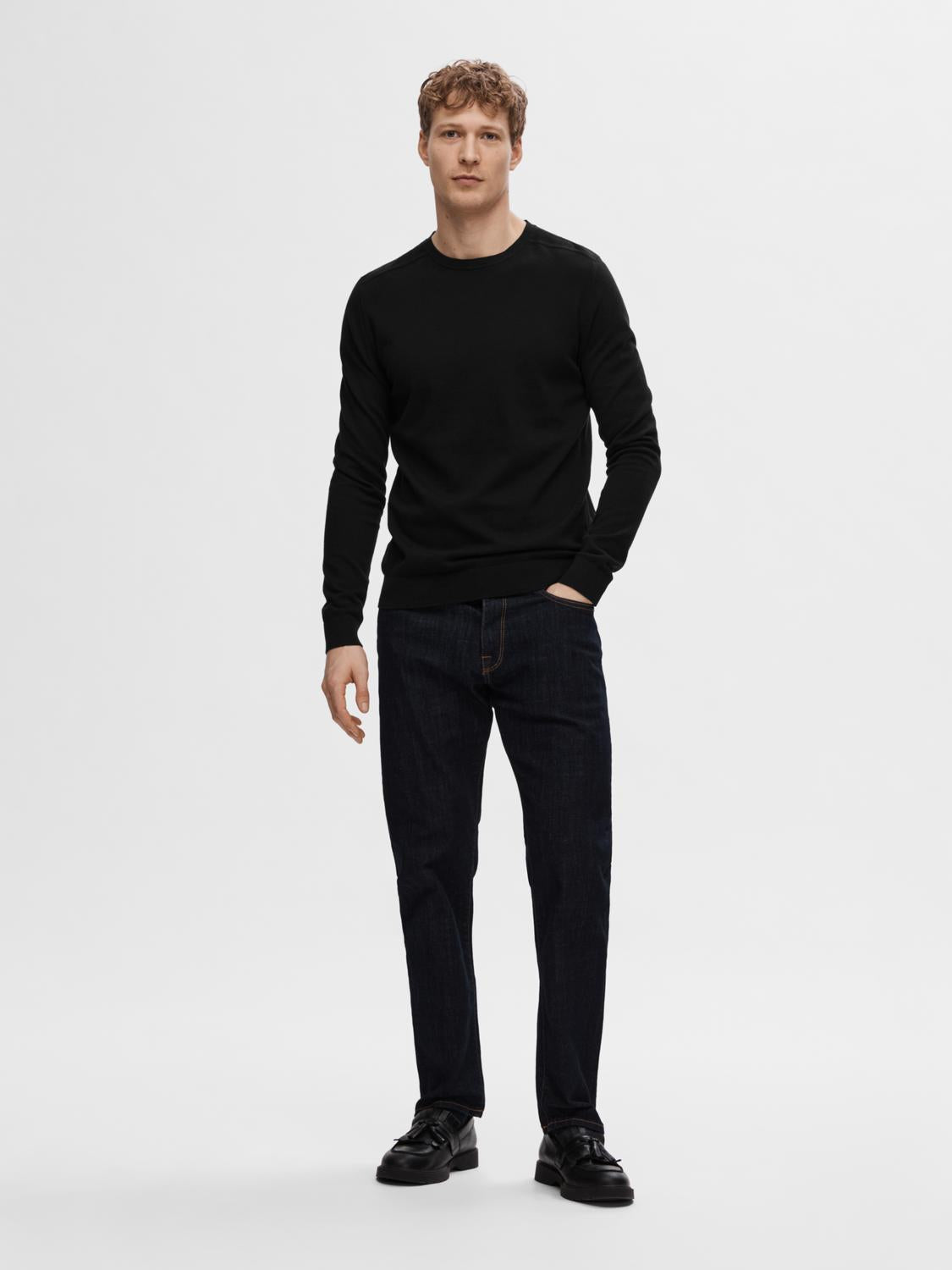 STRIK - Slhberg Crew Neck Noos - - Hr Ravn