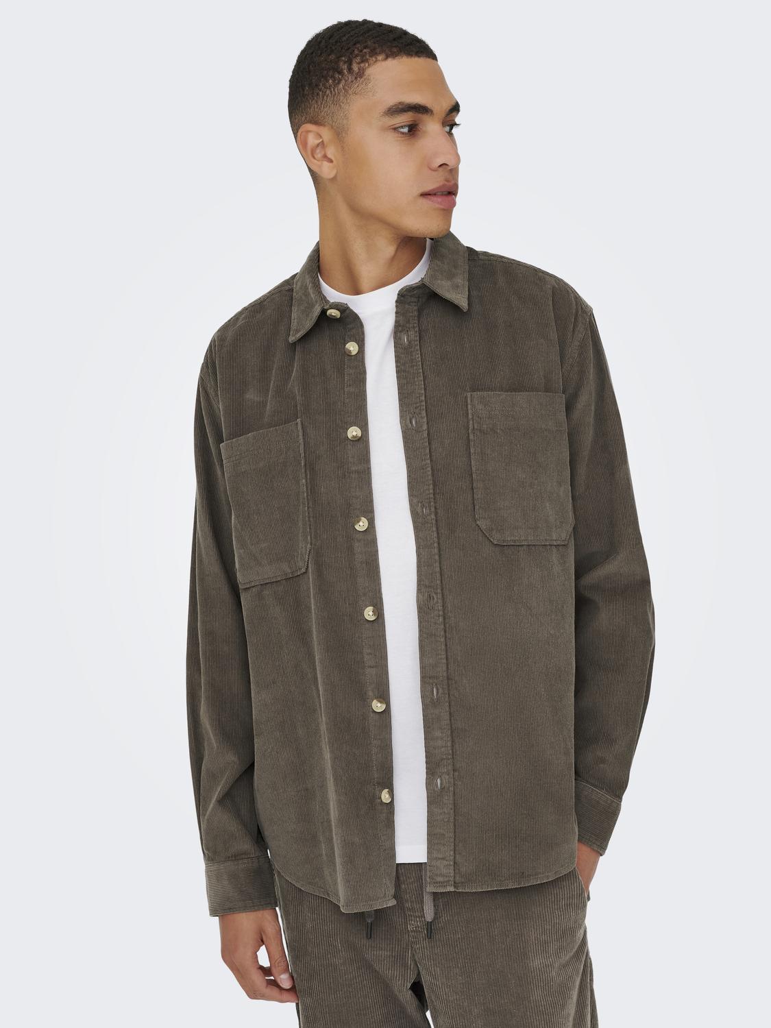LANGE SKJORTER - Onsalp Rlx 2Pkt Washd Cord Ls Shirt Noos - - Hr Ravn
