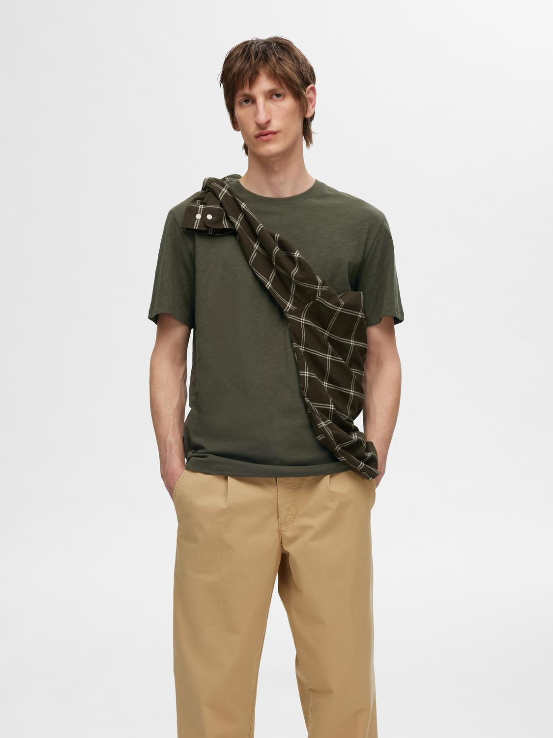 T-SHIRTS - Slhaspen Slub Ss O-Neck Tee Noos - - Hr Ravn