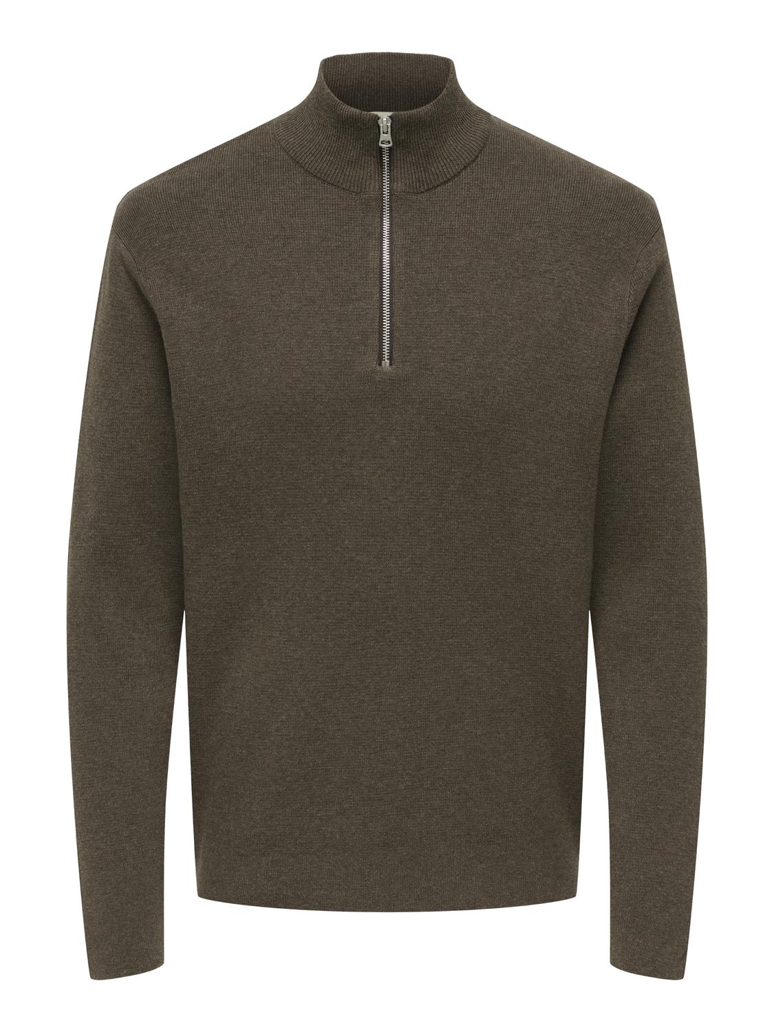 Pullovers - Onsting Life Reg Half Zip Knit Noos - - Hr Ravn