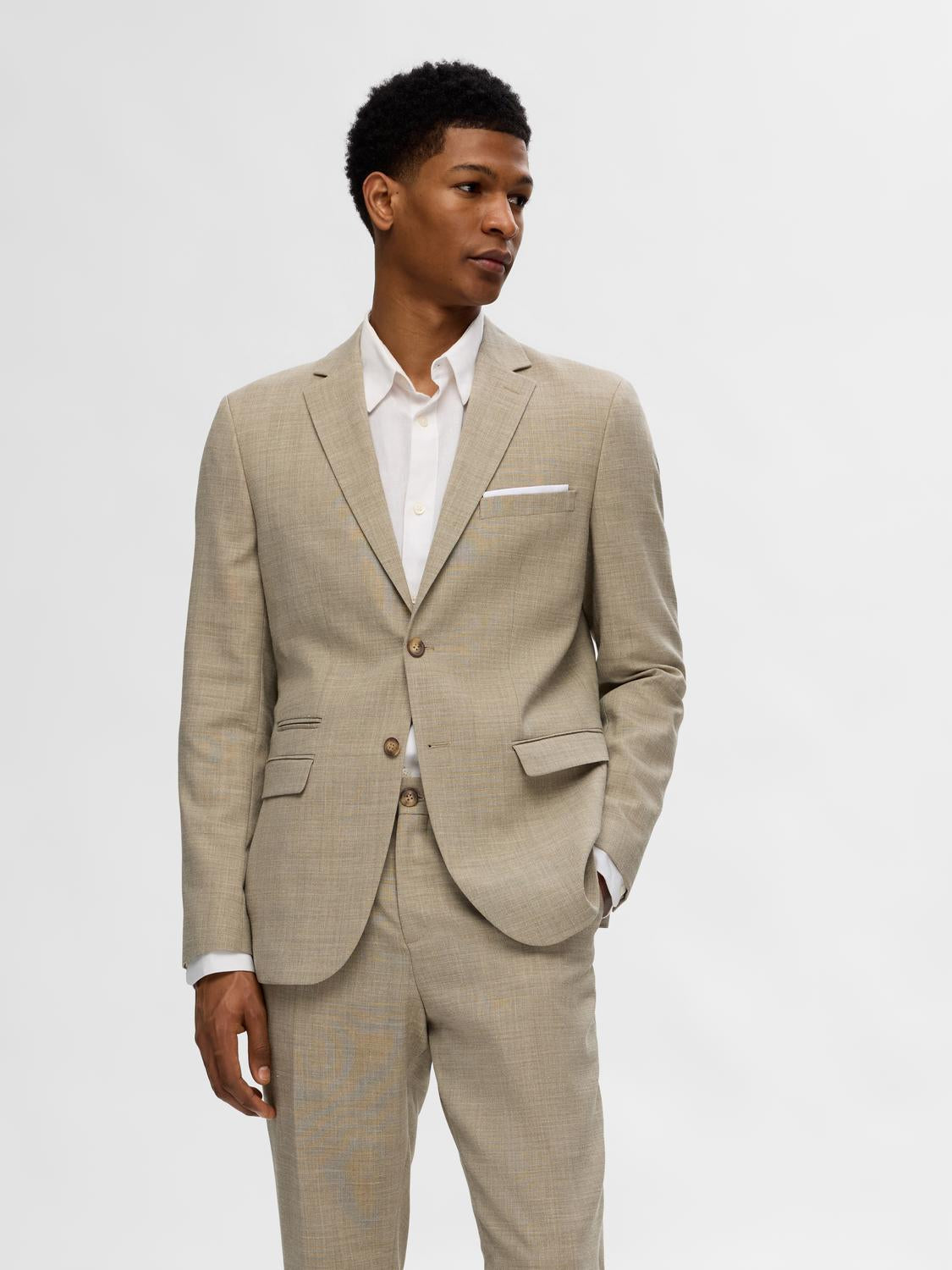 BLAZER - Slhslim-Oasis Linen Blz Noos - - Hr Ravn