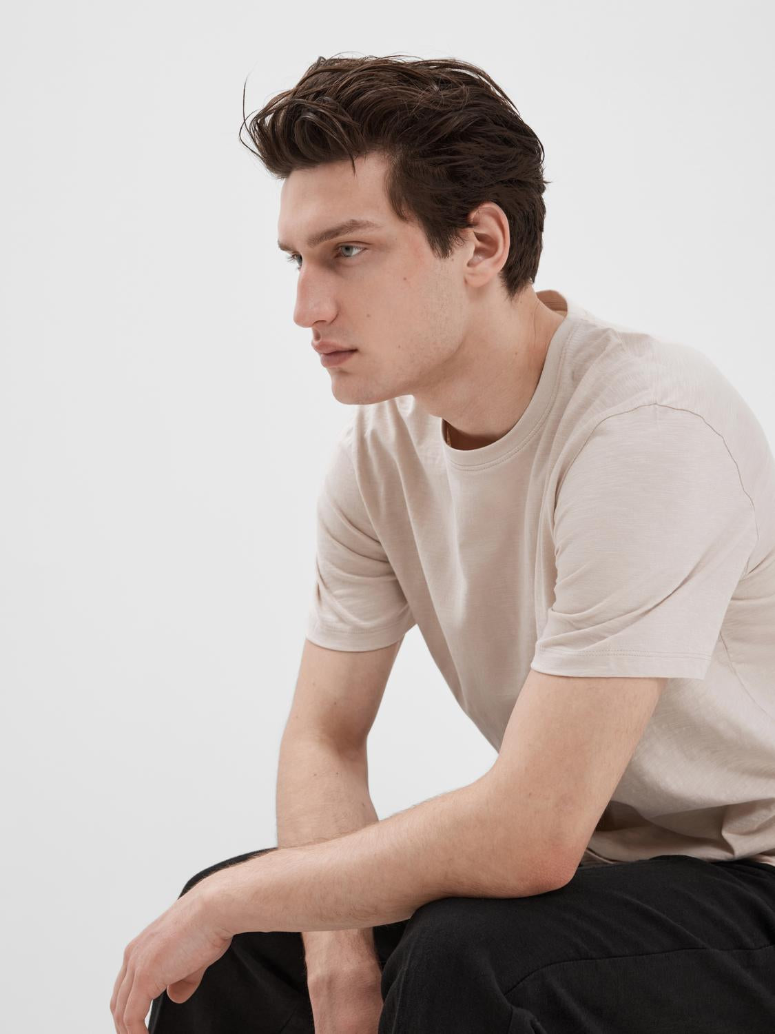T-SHIRTS - Slhaspen Slub Ss O-Neck Tee Noos - - Hr Ravn