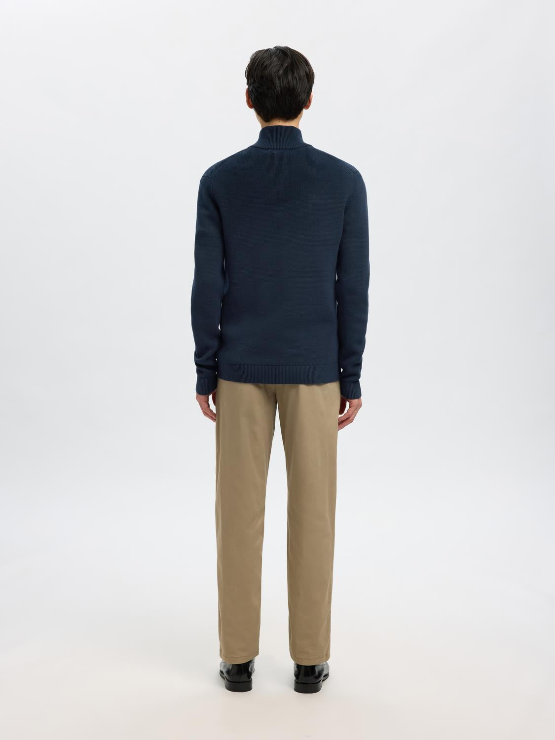 STRIK - Slhdane Ls Knit Structure Half Zip Noos - - Hr Ravn
