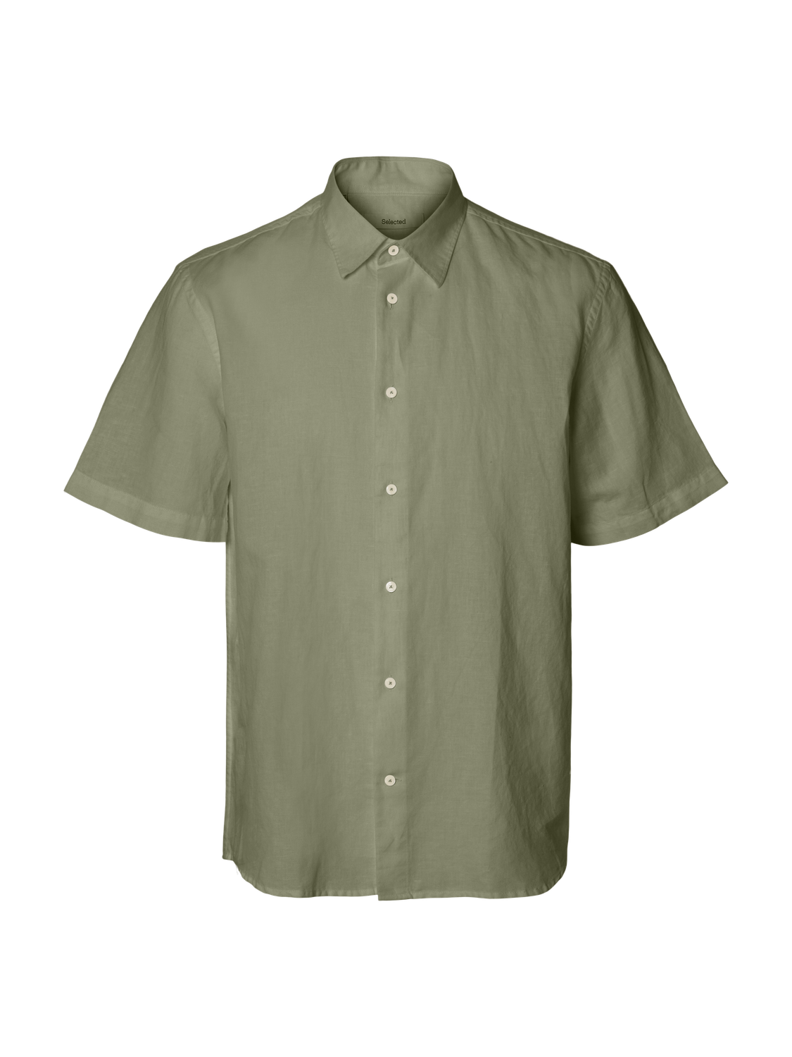 KORTE SKJORTER - Slhregclay Linenblend Ss Shirt Cla Noos - - Hr Ravn