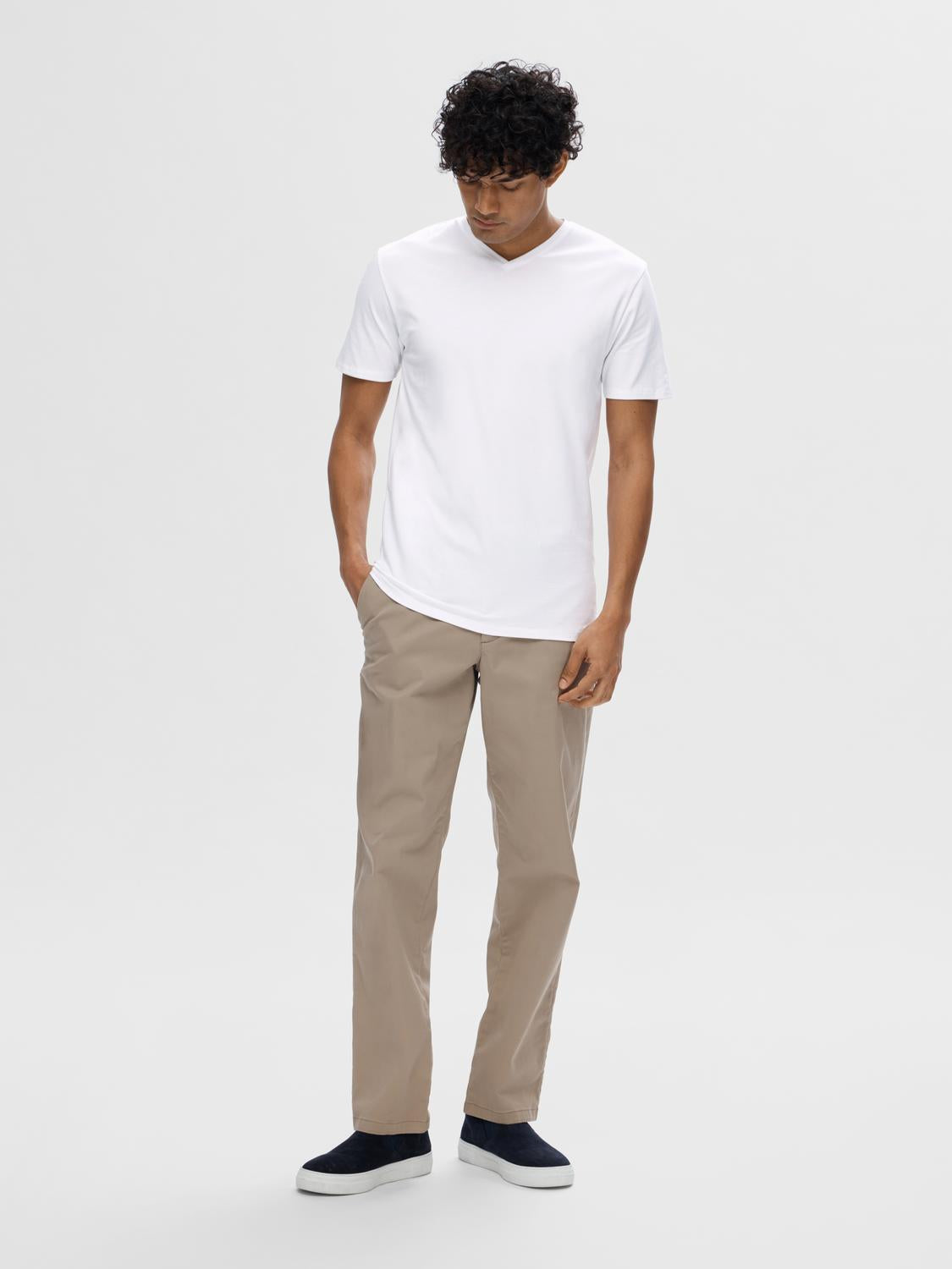 T-SHIRTS - Slhnewpima Ss V-Neck Tee Noos - - Hr Ravn