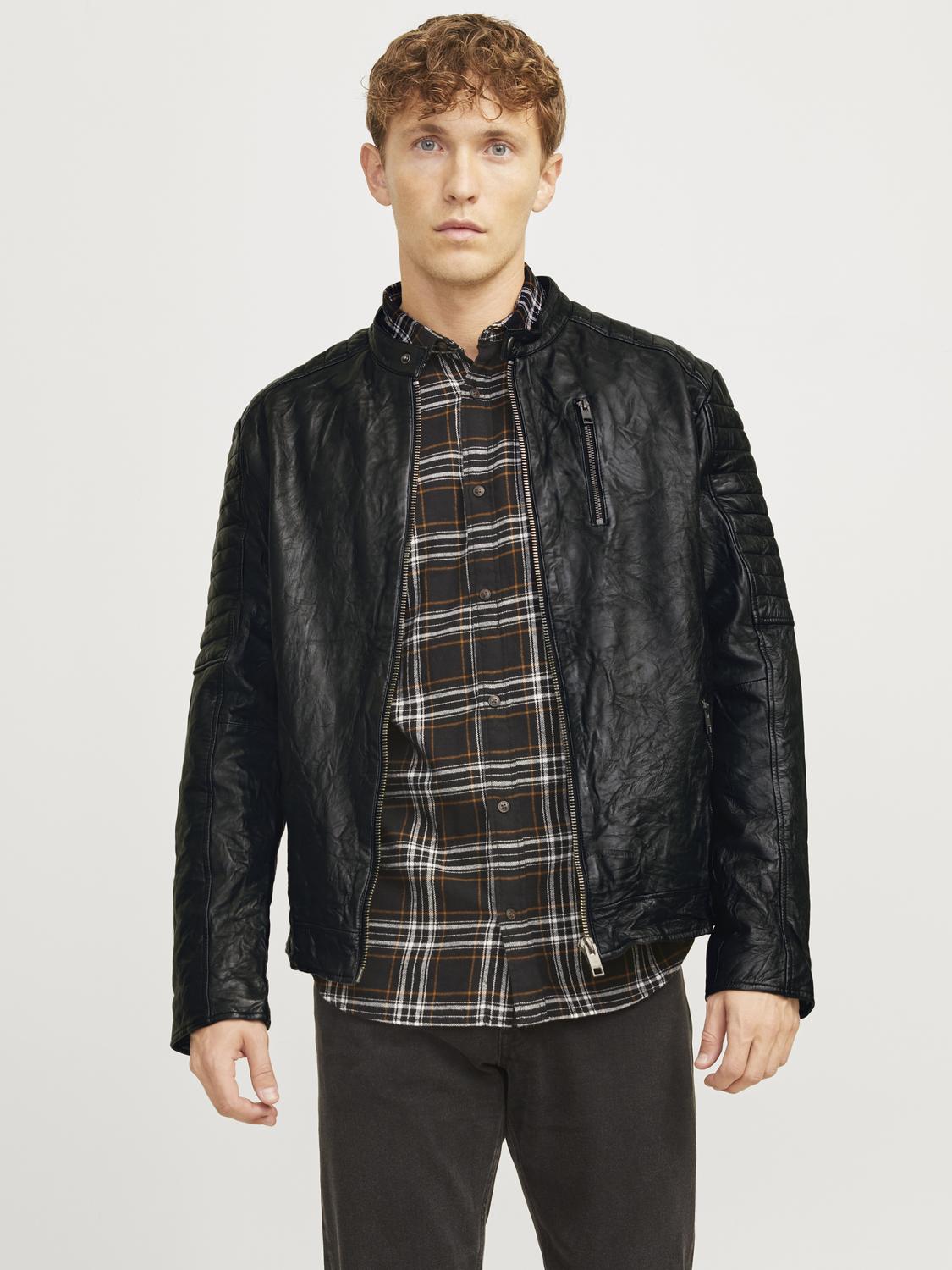 OVERTØJ - Jjerichard Leather Jacket Noos - - Hr Ravn