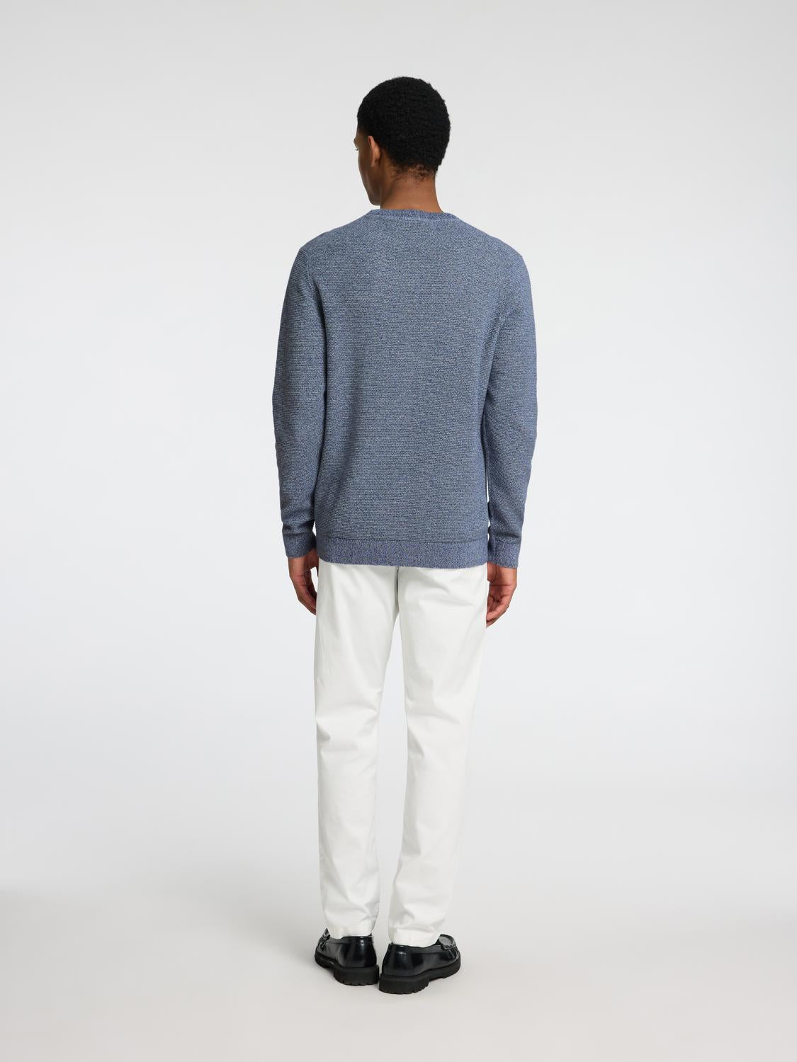 Pullovers - Slhross Ls Knit Structure Crew Neck Noos - - Hr Ravn