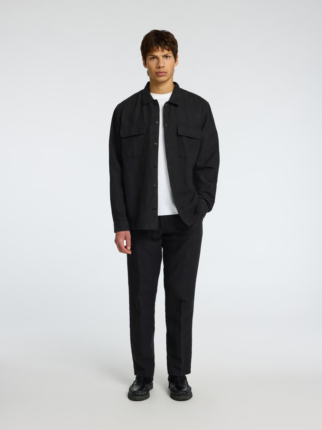 Slh-Leroy Linen Blend Overshirt Ls Noos
