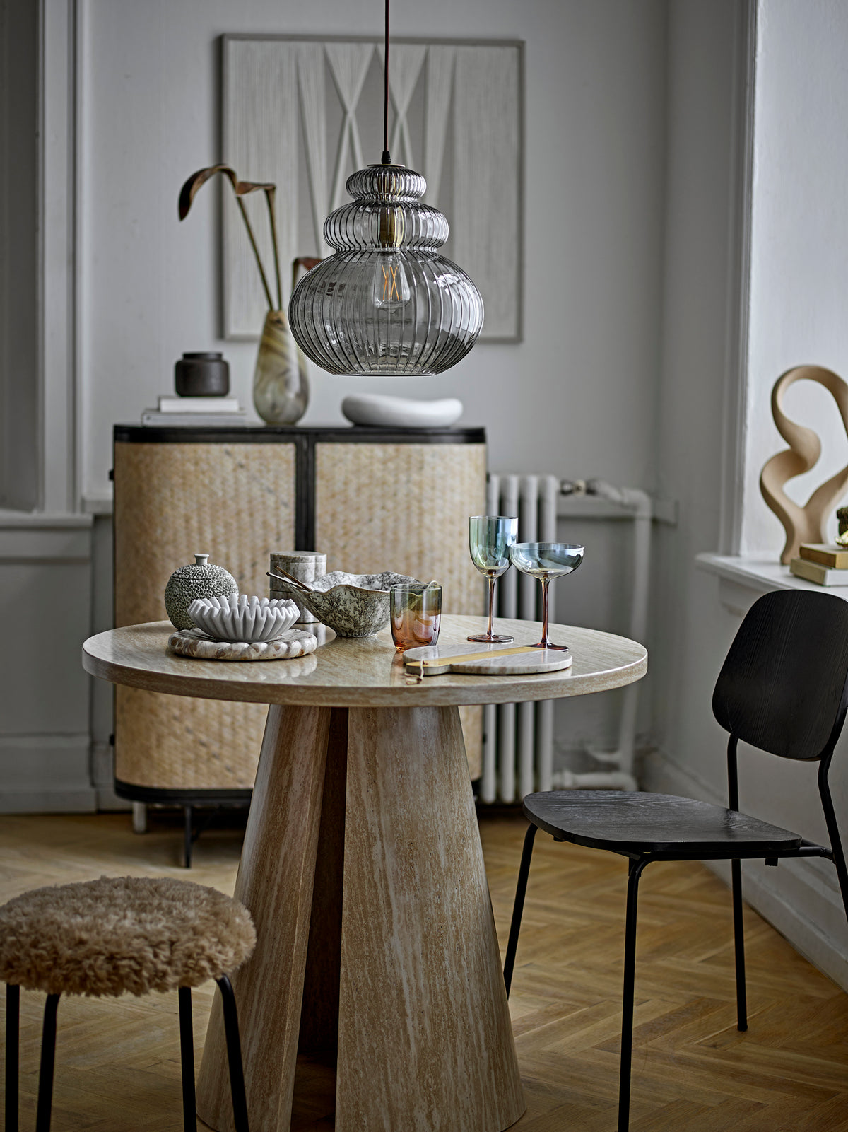 Sybia Pendel, Grå, Glas