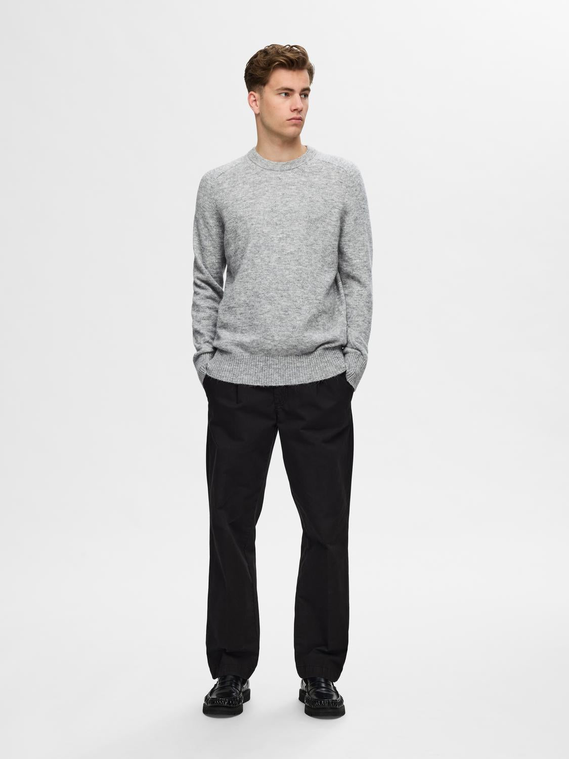 Pullovers - Slhrai Ls Knit Crew Neck Noos - - Hr Ravn