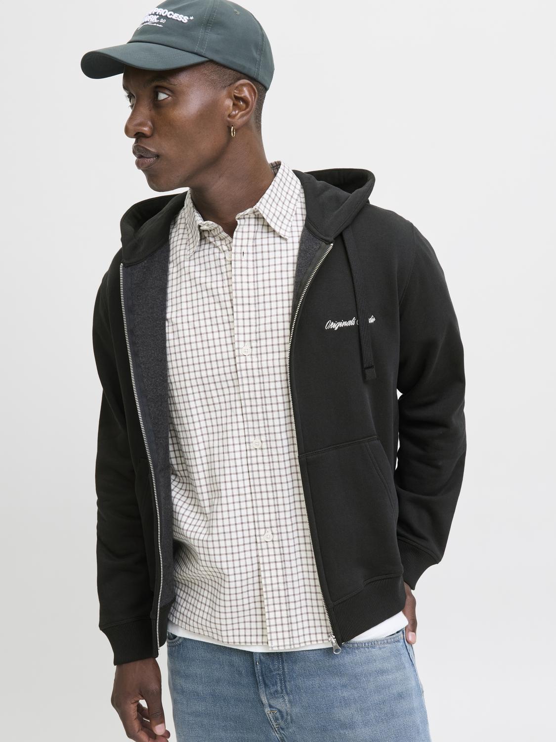 Sweatshirts - Jornorrebro Emb Sweat Zip Hood Noos - - Hr Ravn