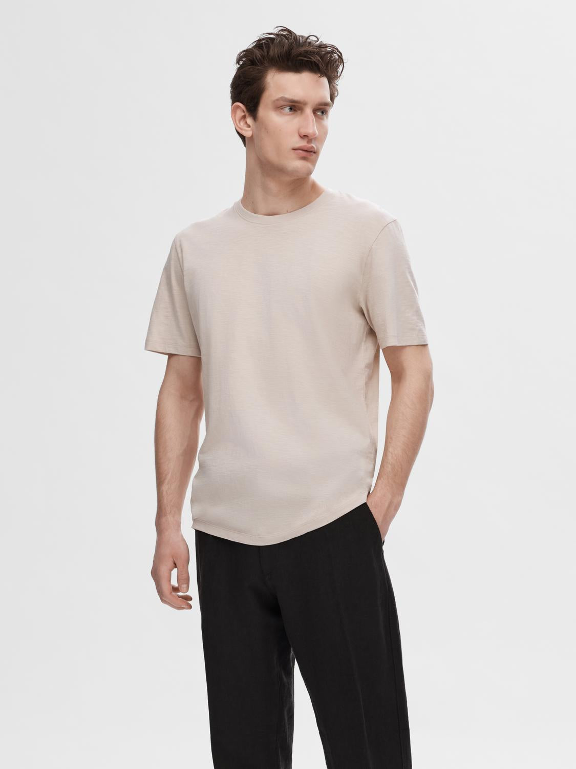 T-SHIRTS - Slhaspen Slub Ss O-Neck Tee Noos - - Hr Ravn