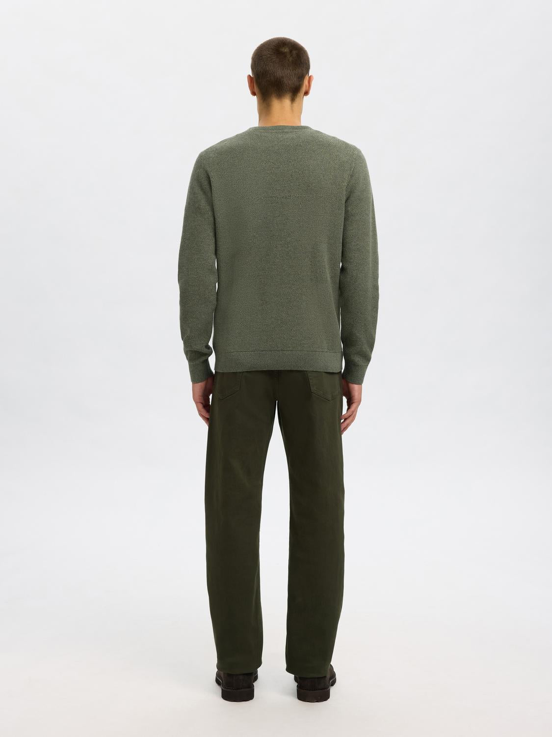 Pullovers - Slhross Ls Knit Structure Crew Neck Noos - - Hr Ravn
