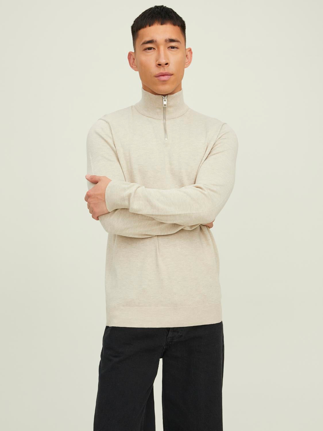 STRIK - Jjeemil Knit Polo Half Zip Ls Noos - - Hr Ravn
