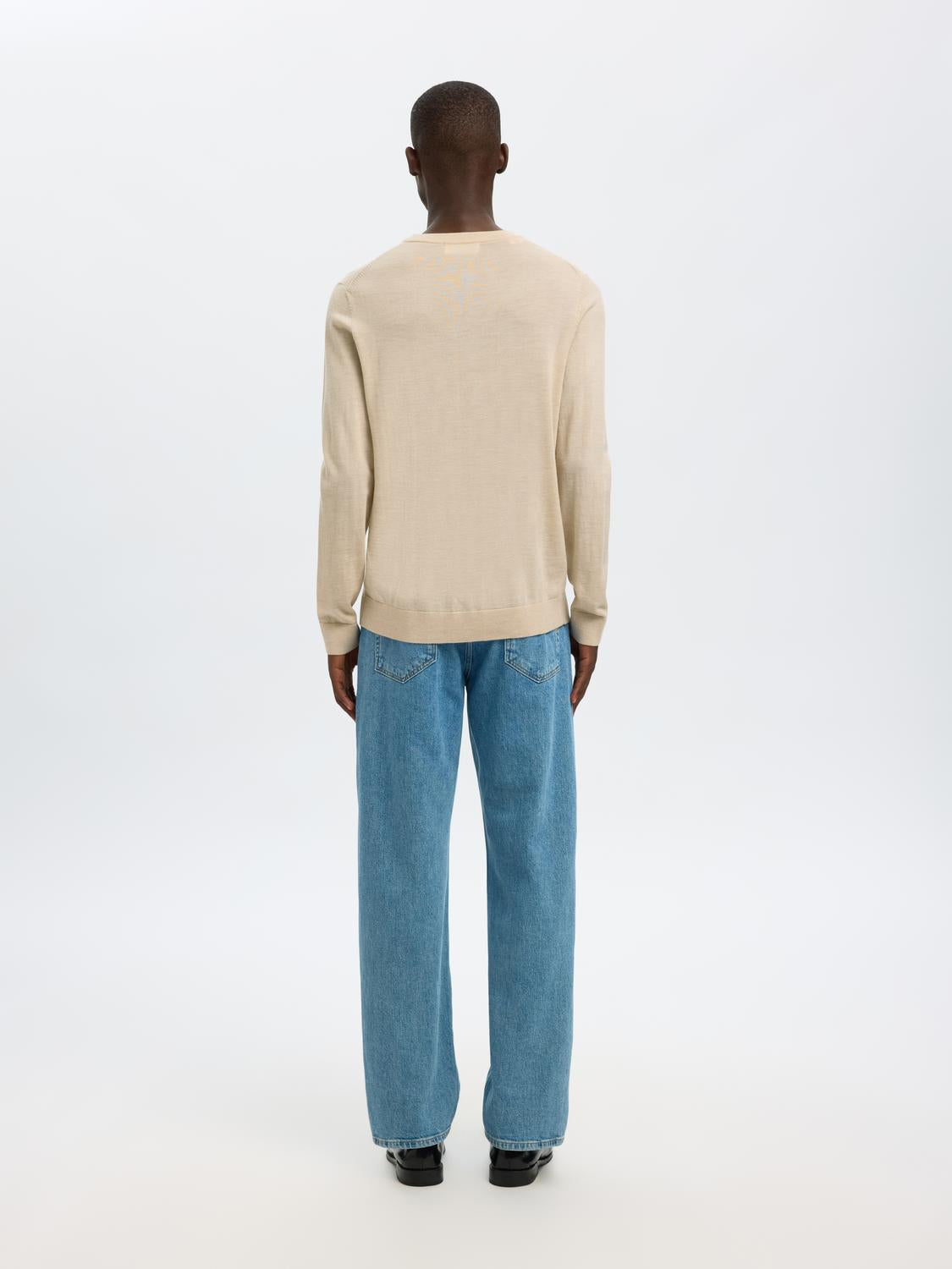 Slhtray Ls Knit Merino Crew Neck Noos