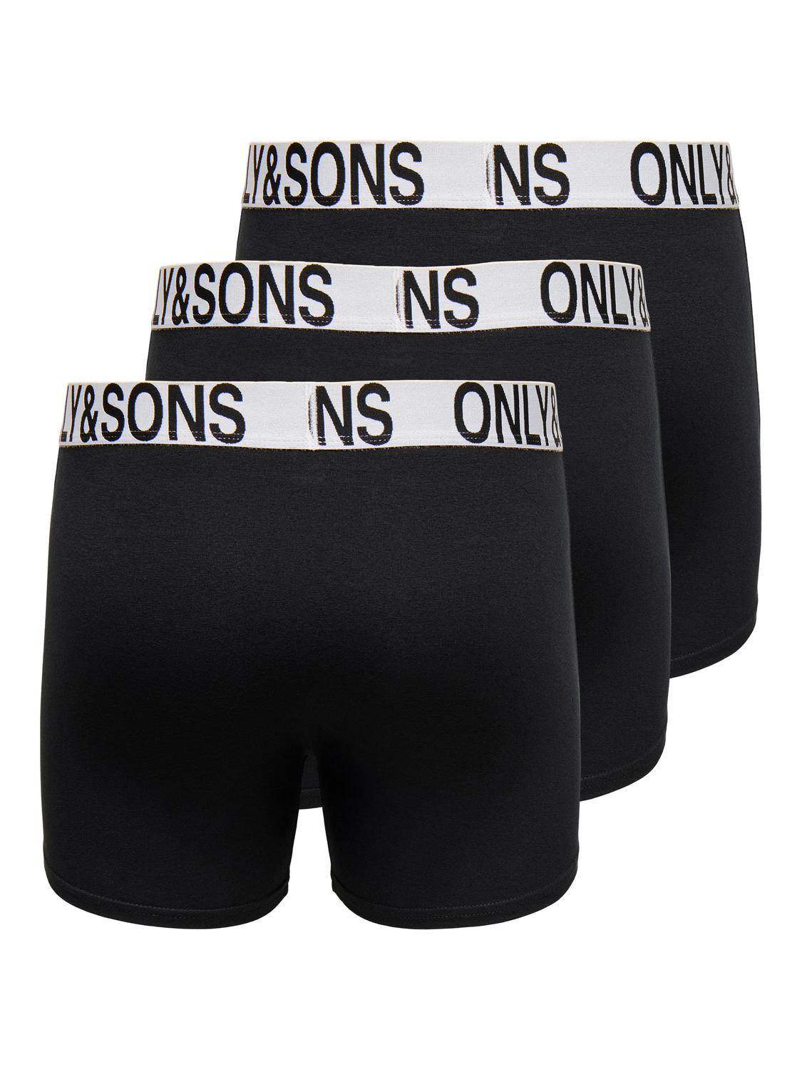 Trunks - Onsbasic Solid Boxer 3Pack Noos - - Hr Ravn