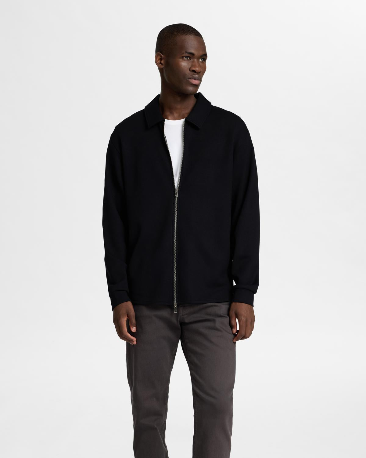 CARDIGAN - Slhemanuel Soft Full Zip Sweat Noos - - Hr Ravn